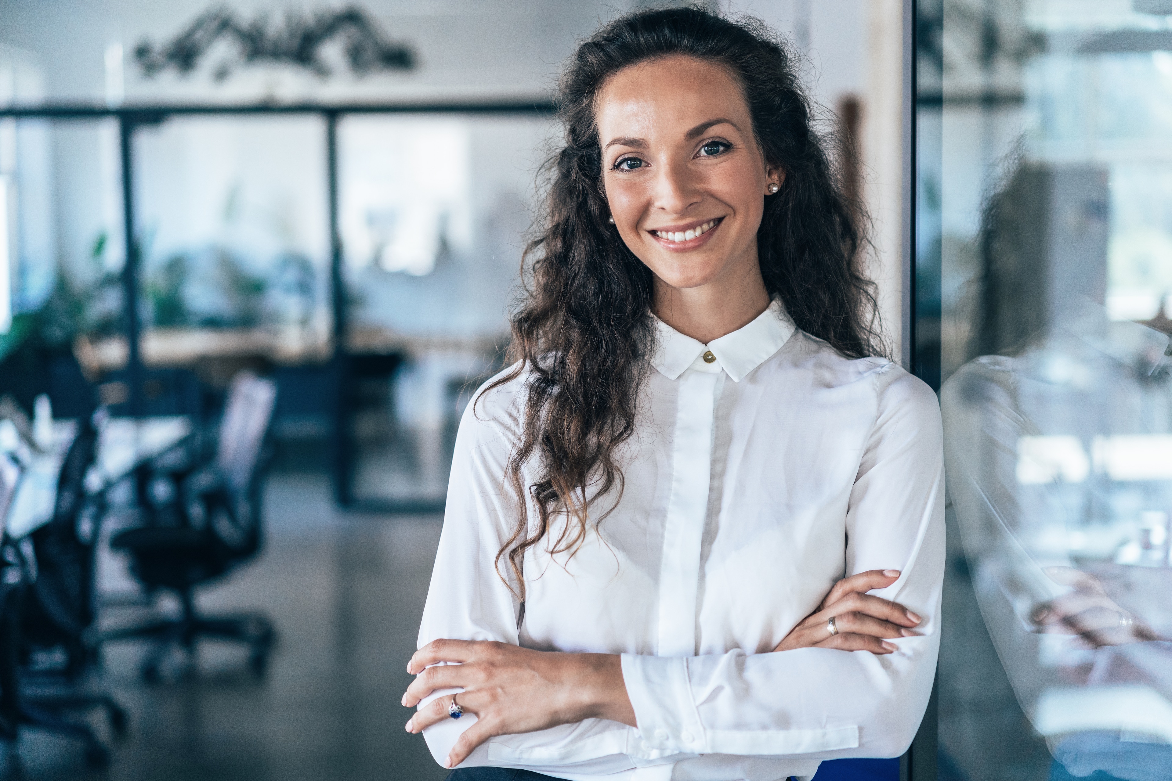A woman with her arms crossed