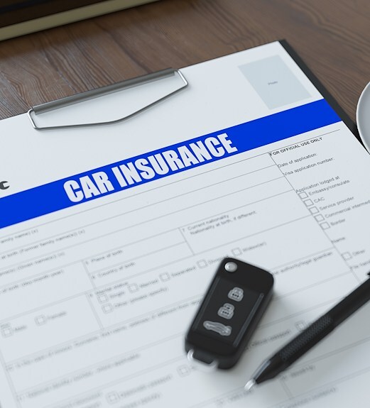 Close up view of car insurance form