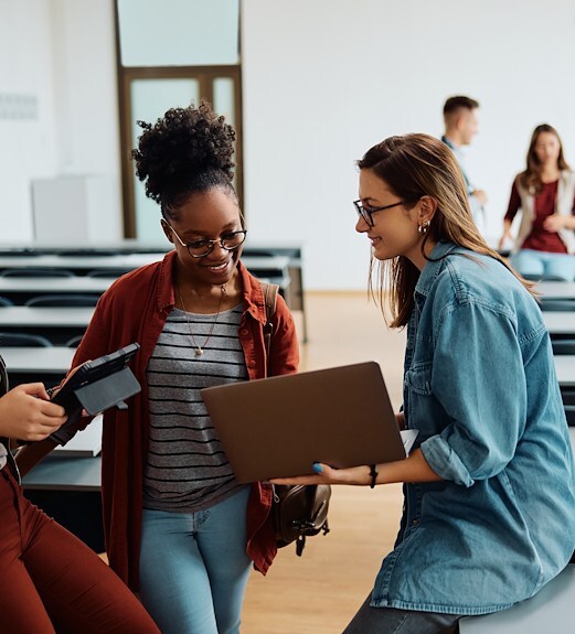 College students collaborating on a group project