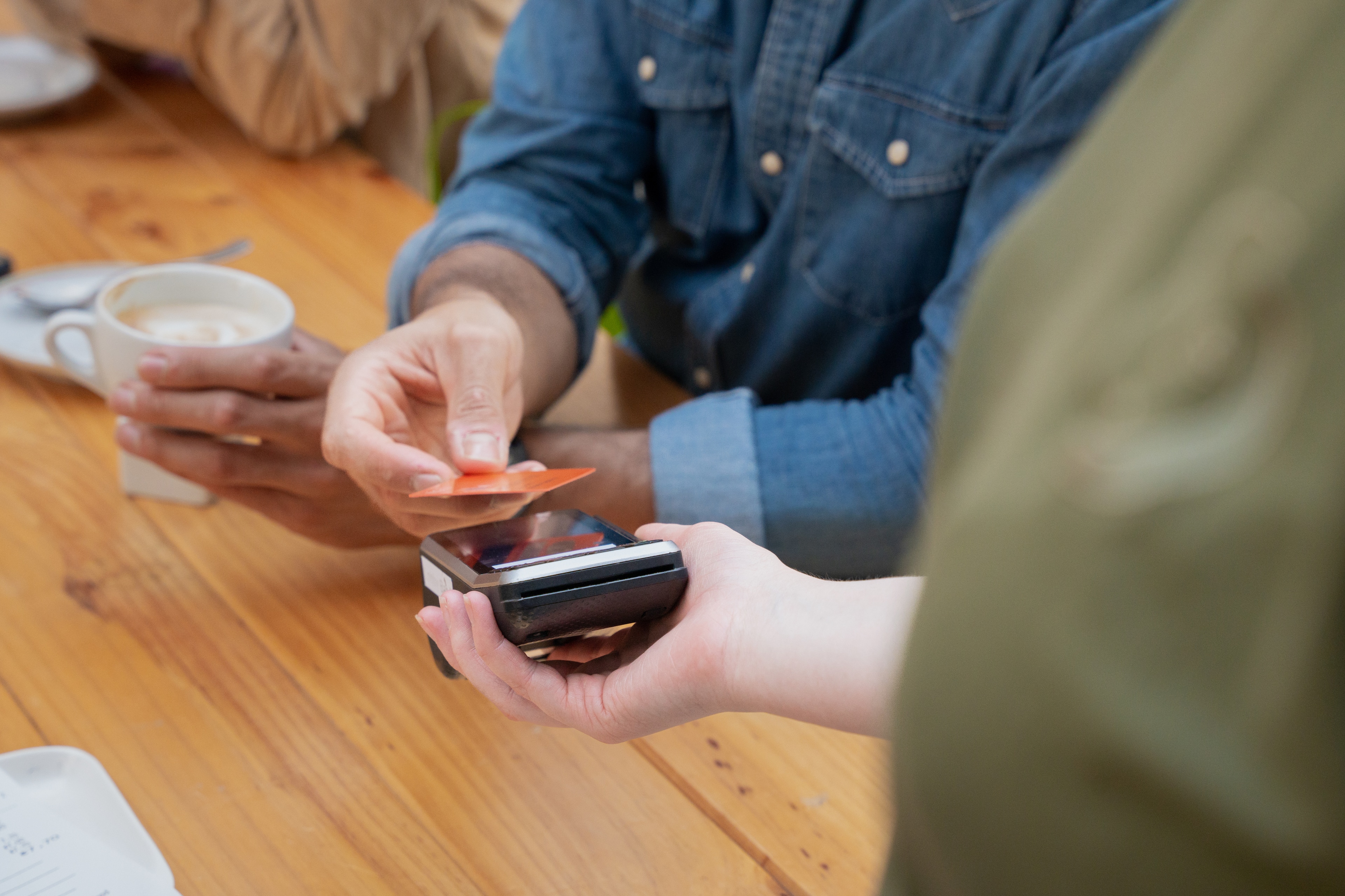 A person holding a device