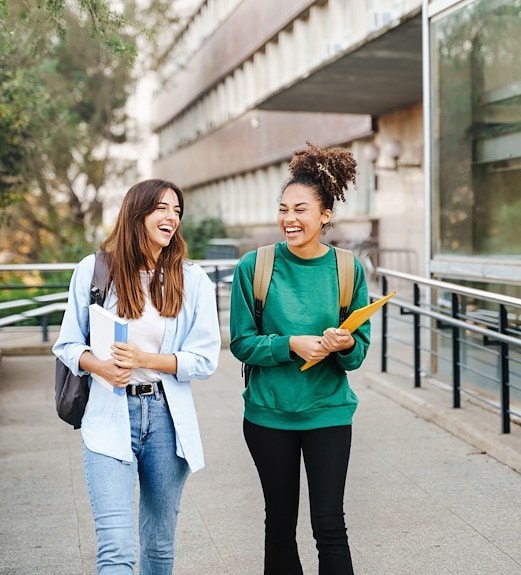 Students walking together on campus