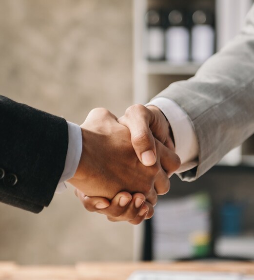 Close up view of a professional handshake