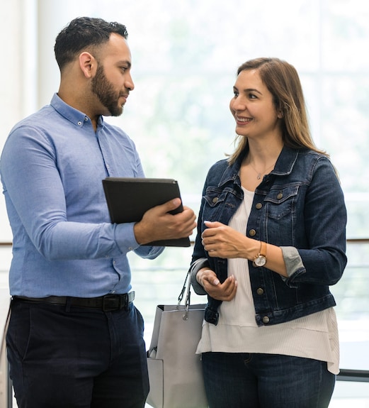 Woman consulting with a financial advisor