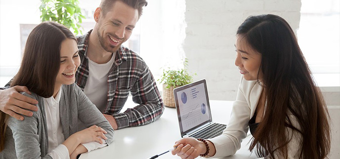 Couple making plans with a financial advisor