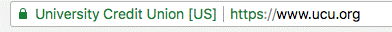 Browser url view of secure website address